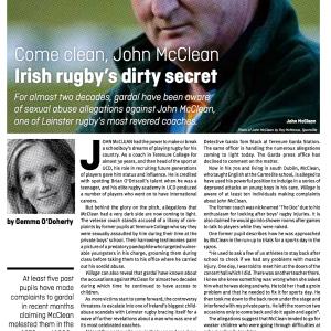 Come Clean John McClean Irish Rugby Dirtly Secret