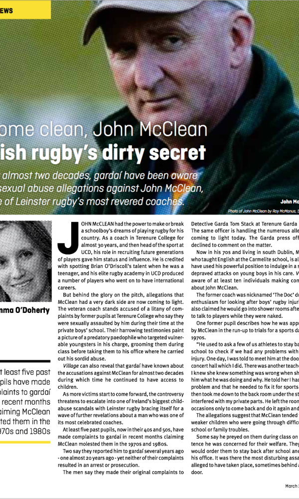 Come Clean John McClean Irish Rugby Dirtly Secret 1 600x1000