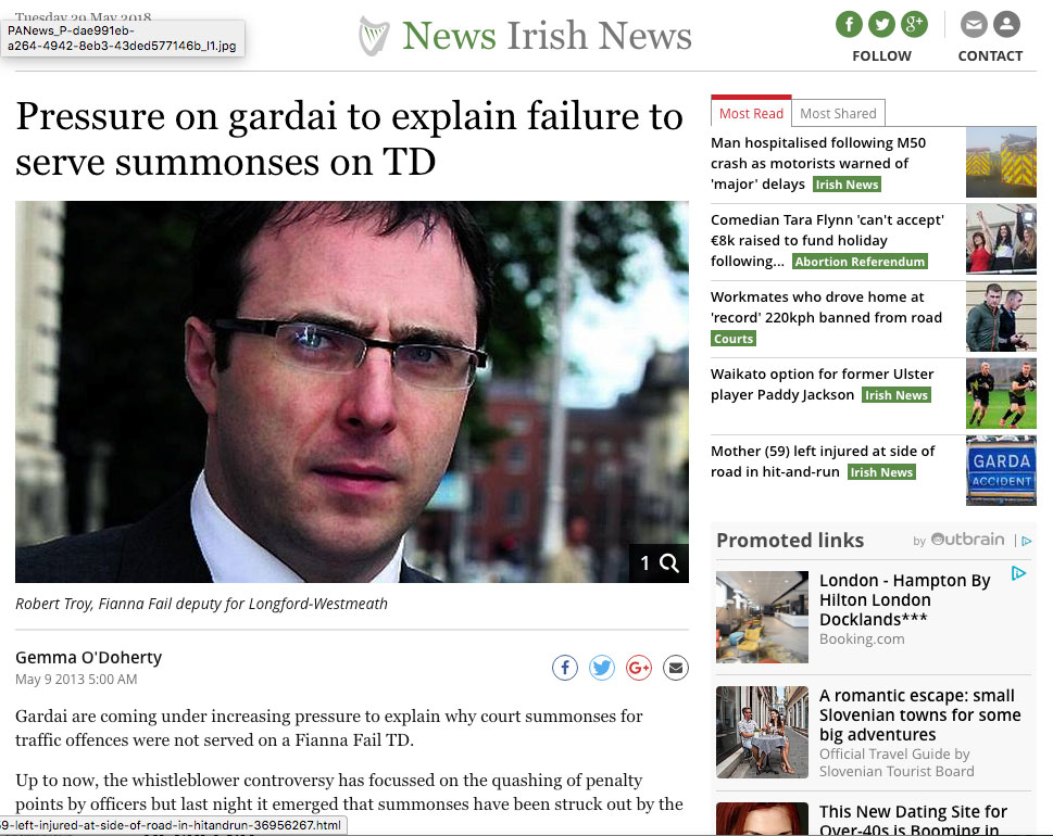 Pressure on gardai to explain failure to serve summonses on TD 2